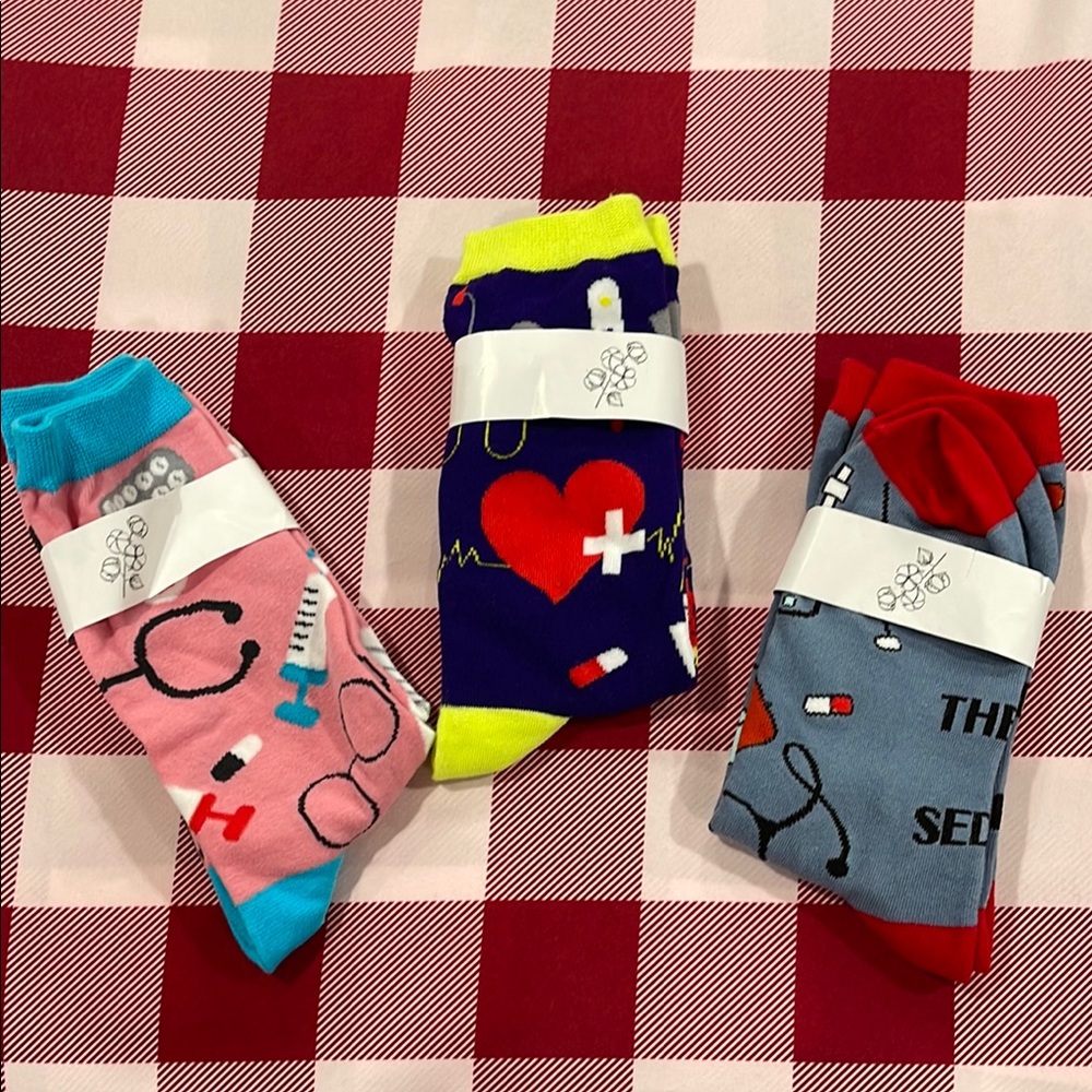Colorful Medical-Themed Socks Set